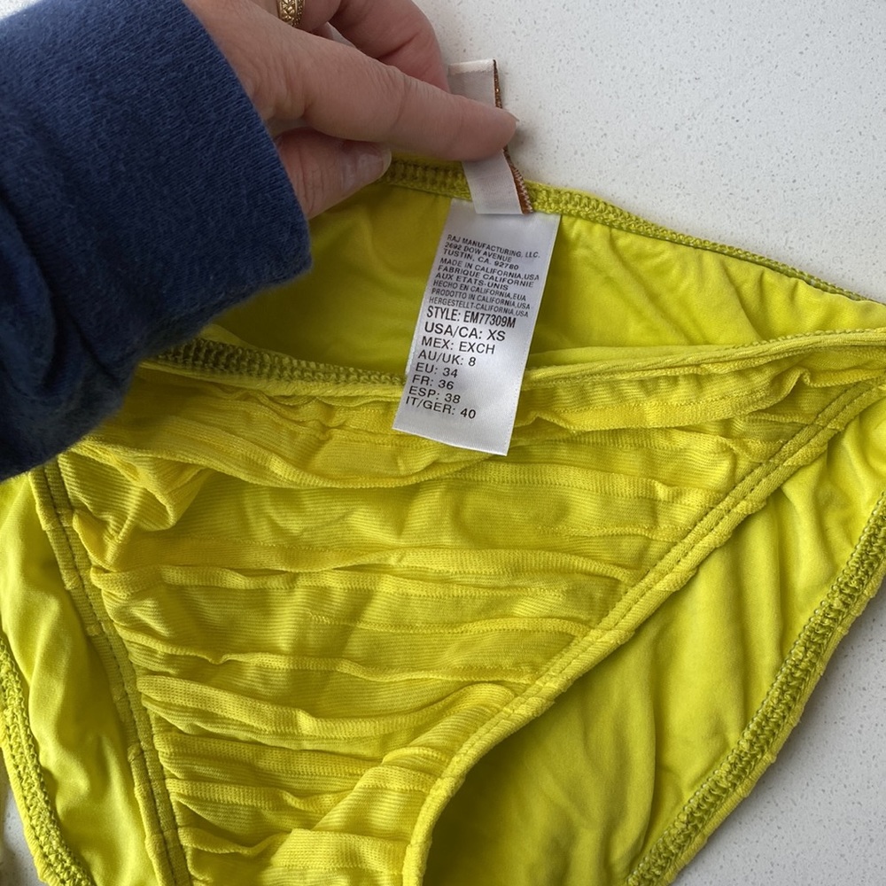 Ella Moss Bright Yellow String Bikini Bottoms Extra Small - Picture 4 of 6